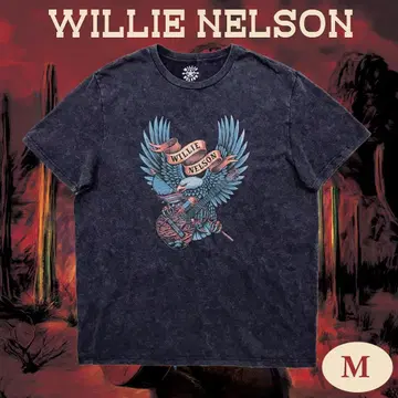 Willie Nelson 아메리칸 이글 & 기타 아트 티셔츠 M