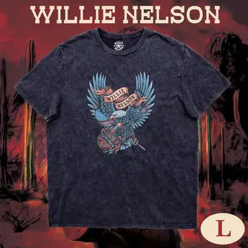 Willie Nelson 아메리칸 이글 & 기타 아트 티셔츠 L