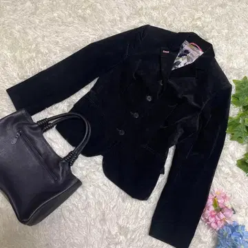 새상품급 폴스미스 테일러드 자켓 블랙 이너 꽃무늬 면 40 L