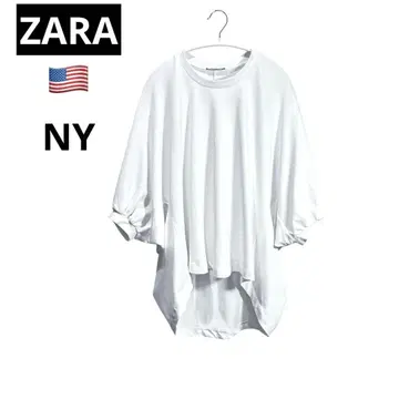 [ ZARA ] NY 상의 티셔츠 돌먼 슬리브 오버 셔츠 미사용품