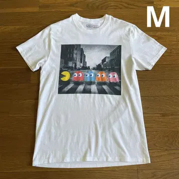PAC-MAN 아비 로드 티셔츠 M 화이트 포토 프린트 횡단보도 공식