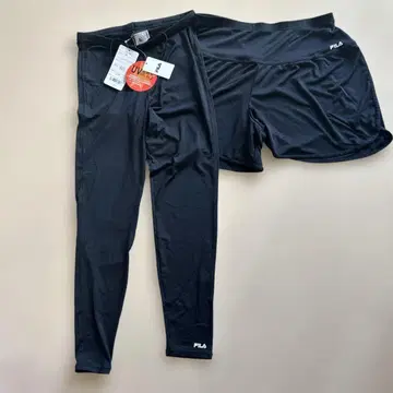 FILA 블랙 LL UV 컷 숏팬츠 2종 세트