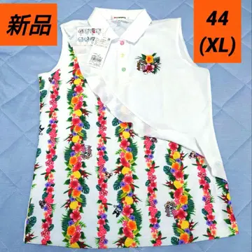 새상품 MU SPORTS 골프웨어 꽃무늬 슬리브리스 44 (XL)