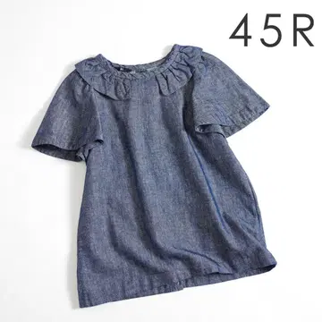 45R 기마 바지 데님 블라우스