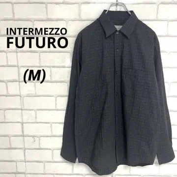 INTERMEZZO 인터메쪼 FUTURO 체크 셔츠 블랙 긴팔