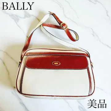 BALLY 발리 숄더백 가죽 화이트 x 브라운 각인 있음
