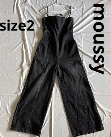 moussy 데님 멜빵바지 블랙