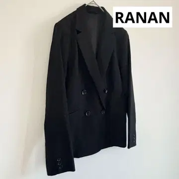 RANAN 더블 브레스트 테일러드 자켓 블랙 더블 버튼 M