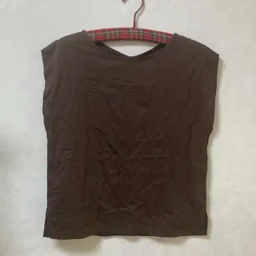 OFUON stylish 오프온 브라운 반팔 블라우스 상의 M 사이즈