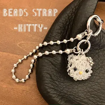 수량 한정 비즈 스트랩 백참 헬로키티 HELLO KITTY
