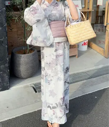 핑크 커다란 리본 기모노 오비
