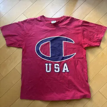 Champion USA 티셔츠 LARGE 레드 made in USA
