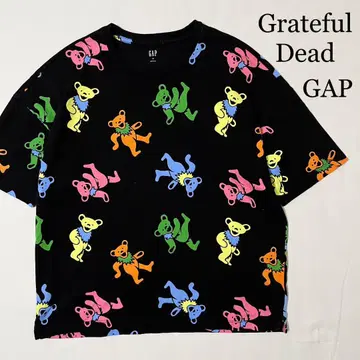 GAP 그레이트풀 데드 콜라보 데드베어 올 패턴 티셔츠 블랙