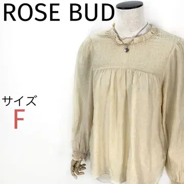 ROSE BUD 셔링 개더 블라우스 긴팔 상의 비침 와셔 가공