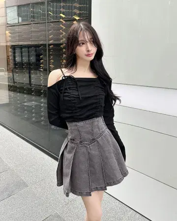 rady 코르셋 데님 스커트 (이너 팬츠 포함) 그레이 M 사이즈