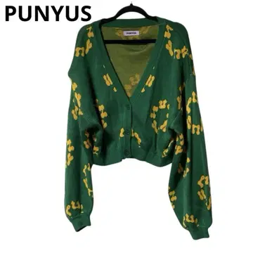 PUNYUS 서클 로고 자카드 니트 가디건