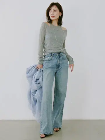 anuans 와이드 레그 데님
