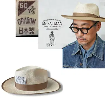 미사용품 Mr.FATMAN 패트햇터 파나마 100% 햇 밀짚모자