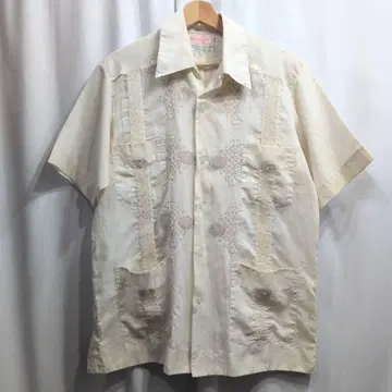 새상품급 70s Vintage 멕시코제 자수 쿠바 셔츠 L 상당