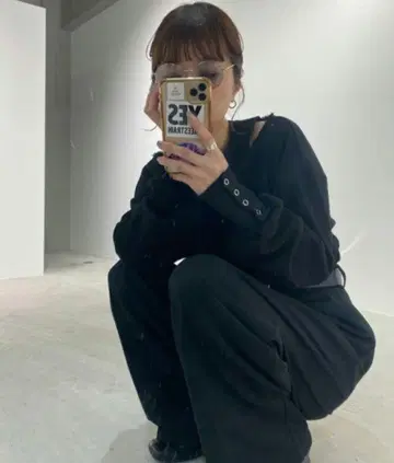 isook 레이어드 디자인 와플 상의
