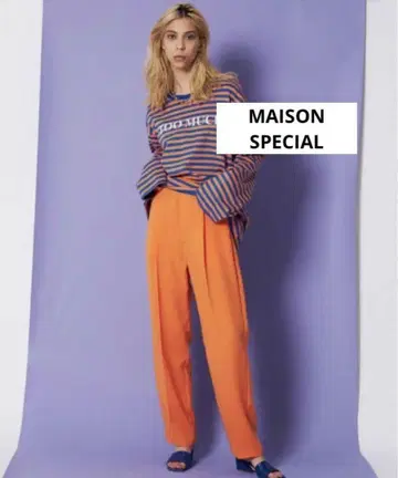 MAISON SPECIAL 오렌지 슬랙스 이지 팬츠