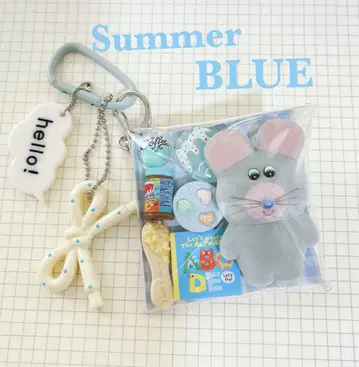 가챠 듬뿍 파우치 Summer 블루 소다 컬러 아이스크림
