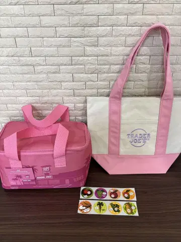 [새상품] TRADER JOE'S 미니 보냉백 & 토트백 핑크 세트