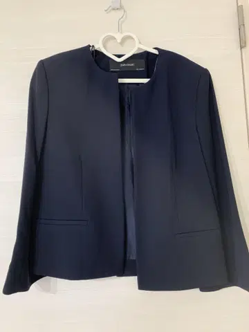 ZARA BASIC 네이비 노카라 자켓