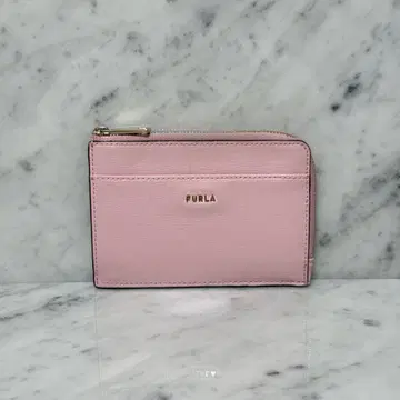 새상품급 FURLA 풀라 코인 케이스 프래그먼트 케이스 핑크 천연 가죽