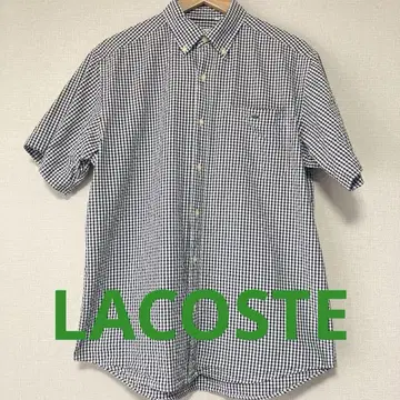 LACOSTE 깅엄 체크 반팔 셔츠 사이즈 3