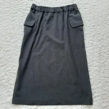45R 스커트 울 그레이 무지 무릎 기장 M 2 일본제