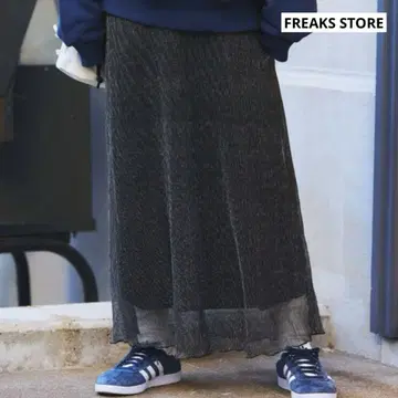 FREAKS STORE, 프릭스스토어 시어 라메 플리츠 스커트