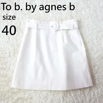 아녜스베 To b.by agnes b 하이웨스트 미니 스커트 화이트 40