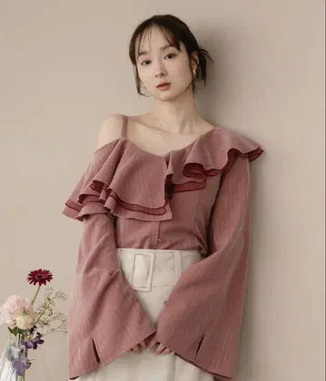 mideal frill one shoulder tops