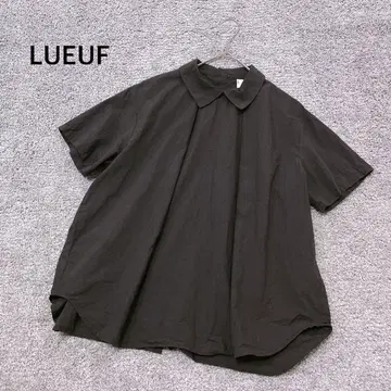 [ LUEUF ] 풀60수 로운 파우더 스노우 코튼 깃 턱 블라우스 차콜