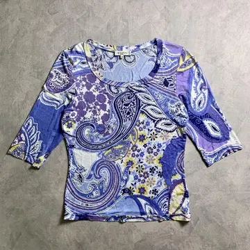 ETRO 에트로 이탈리아제 페이즐리 무늬 상의 티셔츠 스트레치