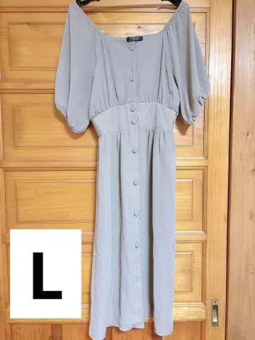 오프숄더 모카 롱 원피스 반팔 L 사이즈