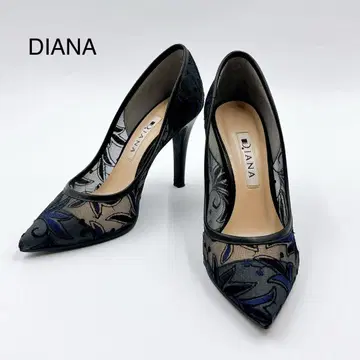 DIANA 레이스 펌프스 네이비 x 블랙 엘레강트 21.5