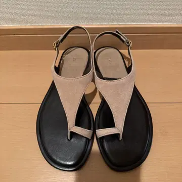 베이지 스웨이드 플립플랍 36