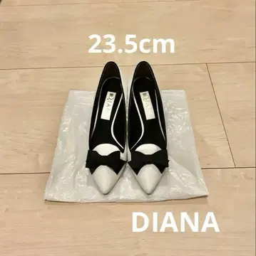 Diana 리본 펌프스 스틸레토 하이힐 화이트 블랙