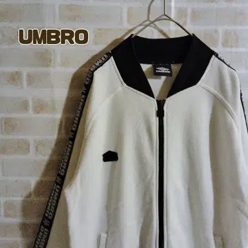 엄브로 UMBRO 트랙 자켓 저지 화이트 블랙 암 로고
