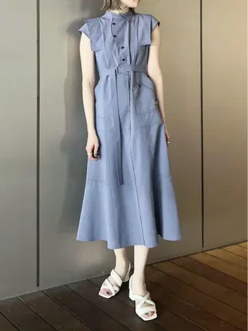 UNITED TOKYO 페클리어 셔츠 원피스 블루