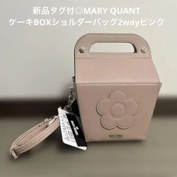 택 포함 새상품 MARY QUANT 케이크 BOX 숄더백 2way 핑크