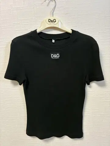 D&G 블랙 반팔 티셔츠 L 사이즈