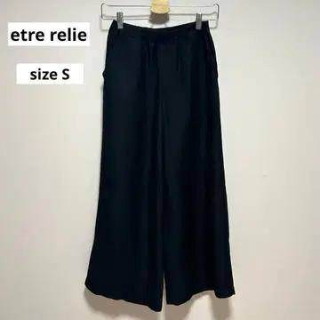 새상품급 etre relie [36] 와이드 팬츠 린넨 블랙