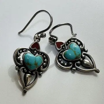 터콰이즈 하트 귀걸이 silver925