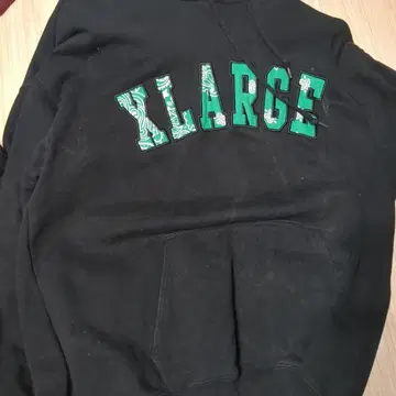 XLARGE 블랙 후드티 S 사이즈 그린 로고