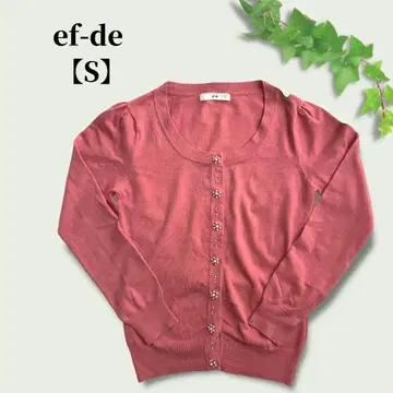 새상품급 비쥬가 귀여운 ef-de 가디건 살몬 핑크