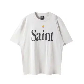 Saint 로고 프린트 티셔츠 화이트 M사이즈 코튼