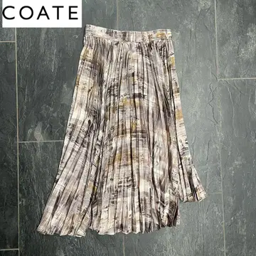 COATE 코트 비대칭 플리츠 롱 스커트
